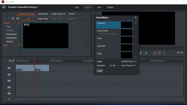 Lightworksでタイムラインを使った動画編集 FreesoftConcierge