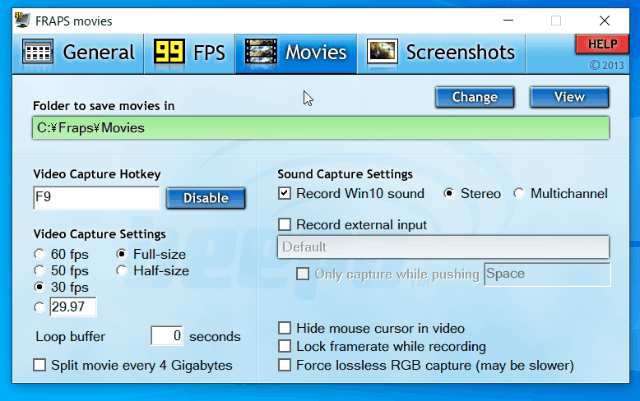 Folder to save movies in